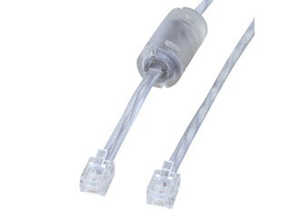 サンワサプライ コア付シールドツイストモジュラーケーブル シルバー 1m TEL-FST-1N2