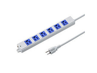 サンワサプライ 【受注発注商品につきキャンセル不可】工事物件タップ 3P・6個口 3m 青色 TAP-K6-3BL ..