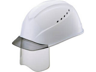 TANIZAWA 谷沢製作所 エアライトS搭載ヘルメット(グレー透明ひさし・溝・通気孔・シールド付) 白色 1230VJ-SH-V2-W3-J