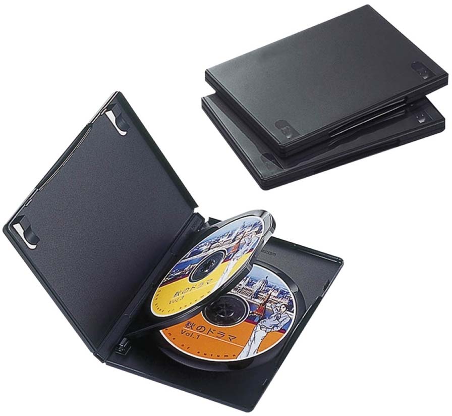 ELECOM エレコム DVDトールケース（3枚収納タイプ） 3枚セット ブラック CCD-DVD07BK