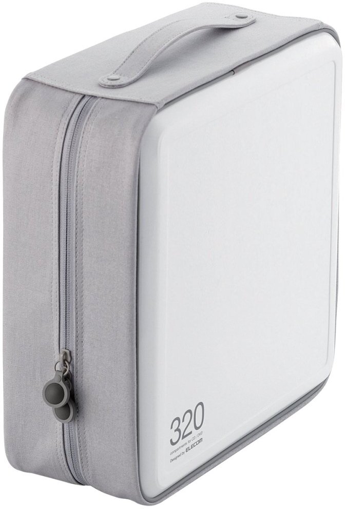 ELECOM エレコム CD/DVDケース/セミハード/ファスナー付/320枚入/ホワイト CCD-H320WH