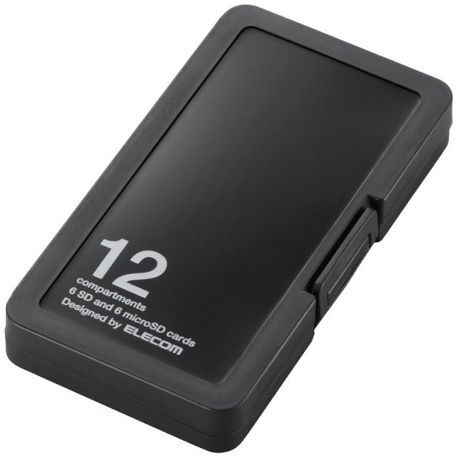 ELECOM エレコム メモリカードケース/インデックス台紙付き/SD6枚+microSD6枚収納/ブラック CMC-SDCPP12BK