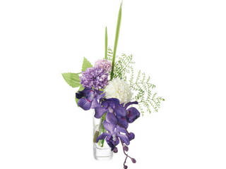 ★★★プリマ ガラスウォーター供花 モカラ&マム パープル PRSY-0139P