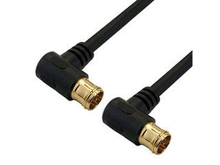 HORIC HORIC アンテナケーブル 0.5m ブラック 両側L字差込式コネクタ AC05-631BK