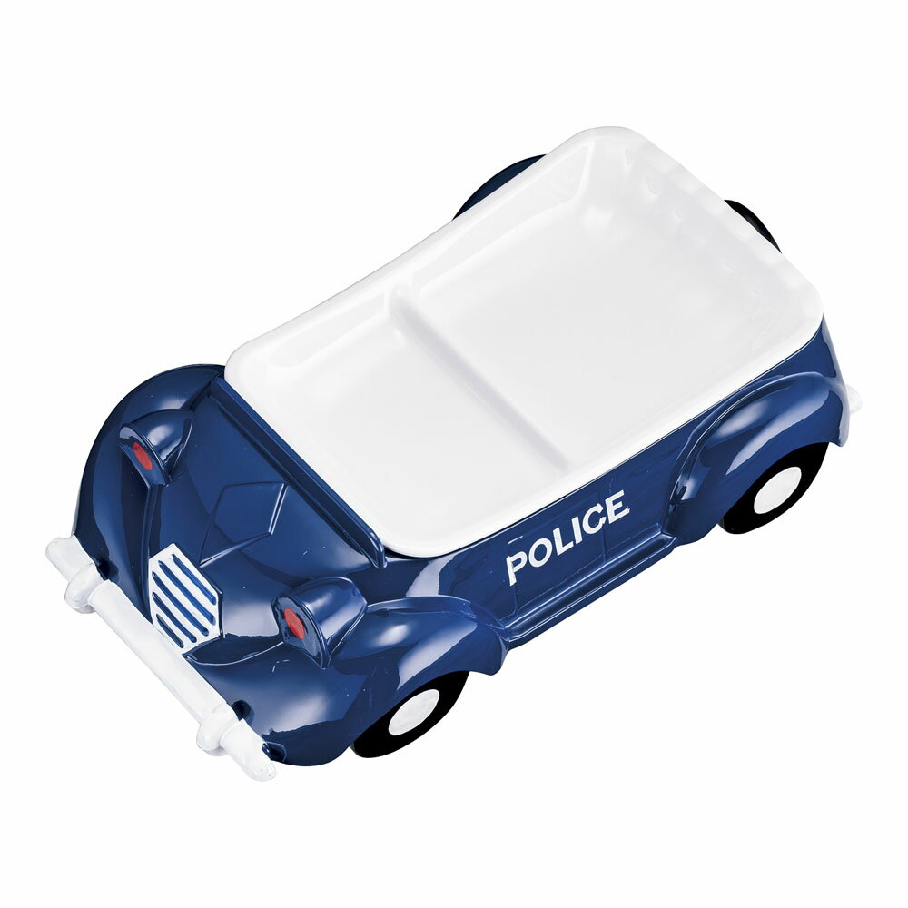 遠藤商事 メラミンお子様ランチ皿 オープンカー ポリスカー(青)