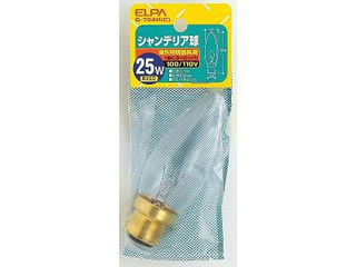 ELPA/エルパ/朝日電器 G-704H(C) シャンデリア球 25W B22D クリア