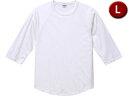United Athle/ユナイテッドアスレ 5.6オンス ラグラン 3/4スリーブ Tシャツ Lサイズ (ホワイト) 504501-1