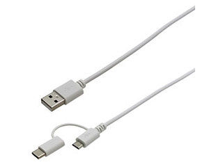 wantobe 【5個セット】wantobe Type-C変換付き2Wayケーブル 1.0m WH WCM2WC100WHX5 wantobe 【5個セット】wantobe Type-C変換付き2Wayケーブル 1.0m WH WCM2WC100WHX5