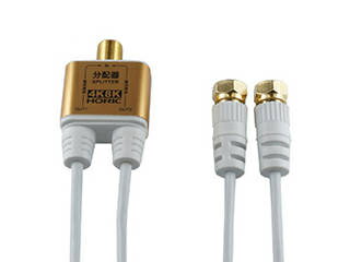 HORIC HORIC アンテナ分配器 極細ケーブル一体型 1m ホワイト ネジ式コネクタ AP-332SW HORIC HORIC アンテナ分配器 極細ケーブル一体型 1m ホワイト ネジ式コネクタ AP-332SW