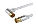 HORIC 5個セット HORIC アンテナケーブル 5m ホワイト アルミヘッド L字差込式/差込式コネクタ AC50-397WHX5