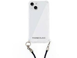 PHONECKLACE PHONECKLACE ロープショルダーストラップ付きクリアケース for iPhone 13 ネイビー PN21594i13NV