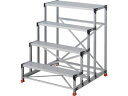 TRUSCO/トラスコ中山 【代引不可】作業用踏台 4段 ステップ奥行200 高さ1.2m 天板1000X400 TSF-41012