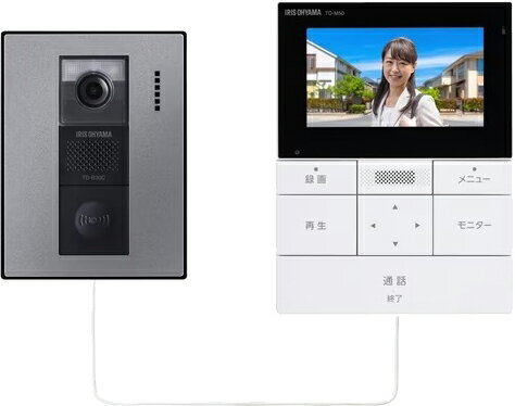 IRIS OHYAMA アイリスオーヤマ TD-SM5030CT-BSH　テレビドアホン　ブラックフレーム/ガンメタリック 電..