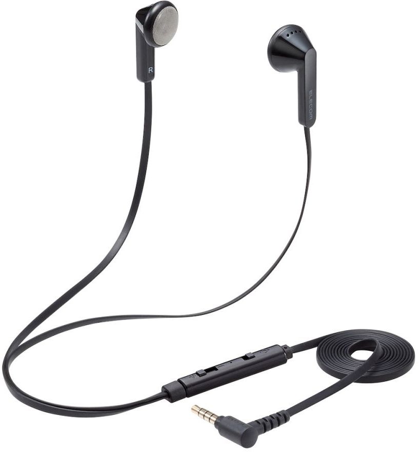 ELECOM エレコム ヘッドセット/セミオープン/ミュートスイッチ付/両耳/4極φ3.5mm/変換ケーブル付/ブラック HS-EP19TBK