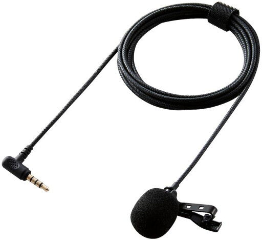 ELECOM エレコム クリップ付きピンマイク/ウインドジャマー付/4極φ3.5mm/変換ケーブル/収納ポーチ/1.8m/ブラック HS-MC09BK ELECOM エレコム クリップ付きピンマイク/ウインドジャマー付/4極φ3.5mm/変換ケーブル/収納ポーチ/1.8m/ブラック HS-MC09BK