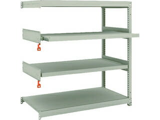 TRUSCO/トラスコ中山 【代引不可】M1.5型軽中量棚 1160×595×1200 2段 スライド2段 連結 M1.5-4462M2B