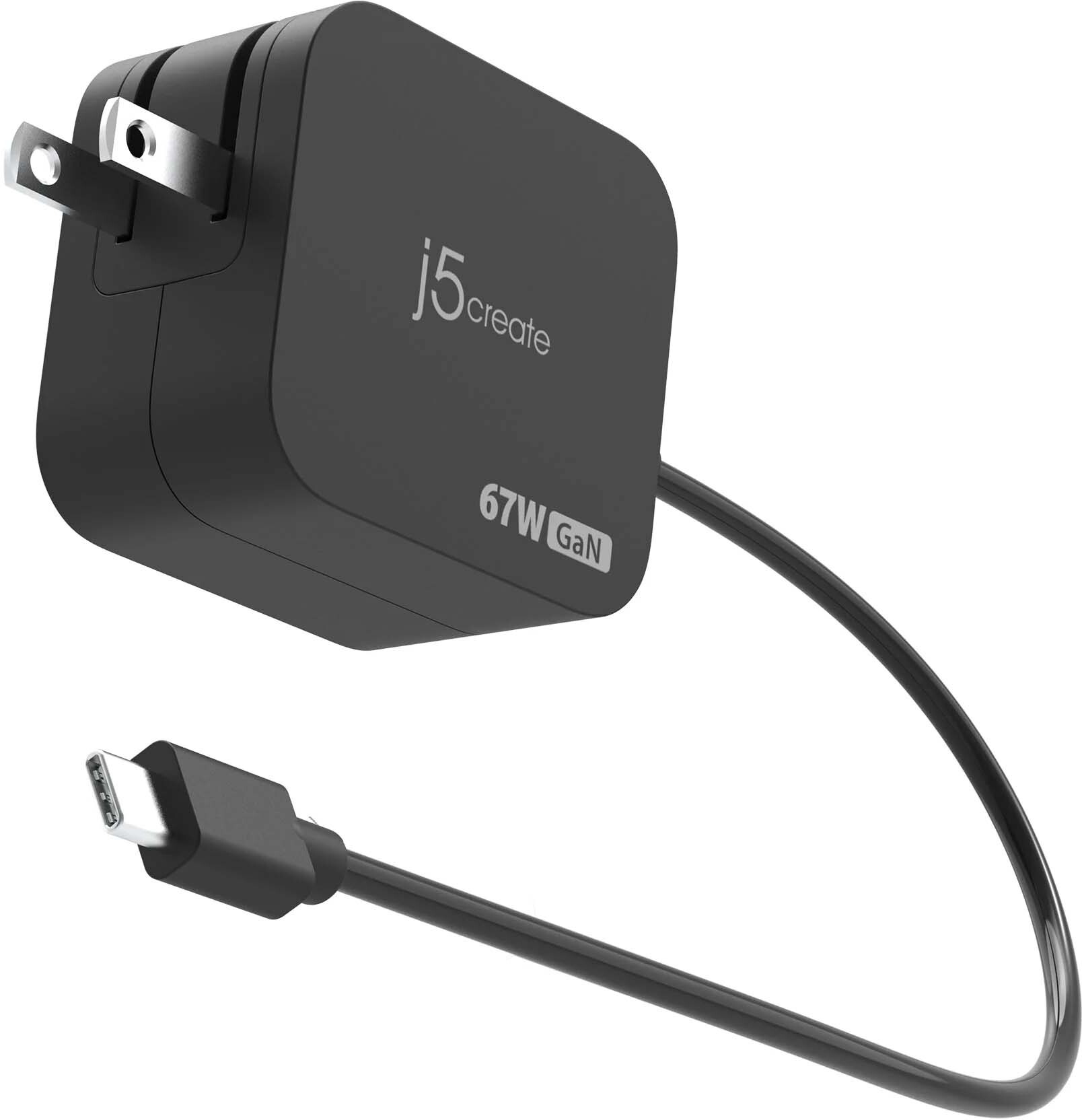 j5 create 67W GaN PD USB-Cケーブル付き充電器 JUP1565N