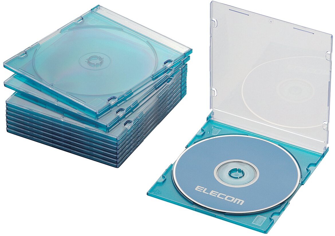 ELECOM 쥳 Blu-ray/DVD/CDץ饱/1Ǽ/10ѥå/ꥢ֥롼 CCD-JSCS10CBU