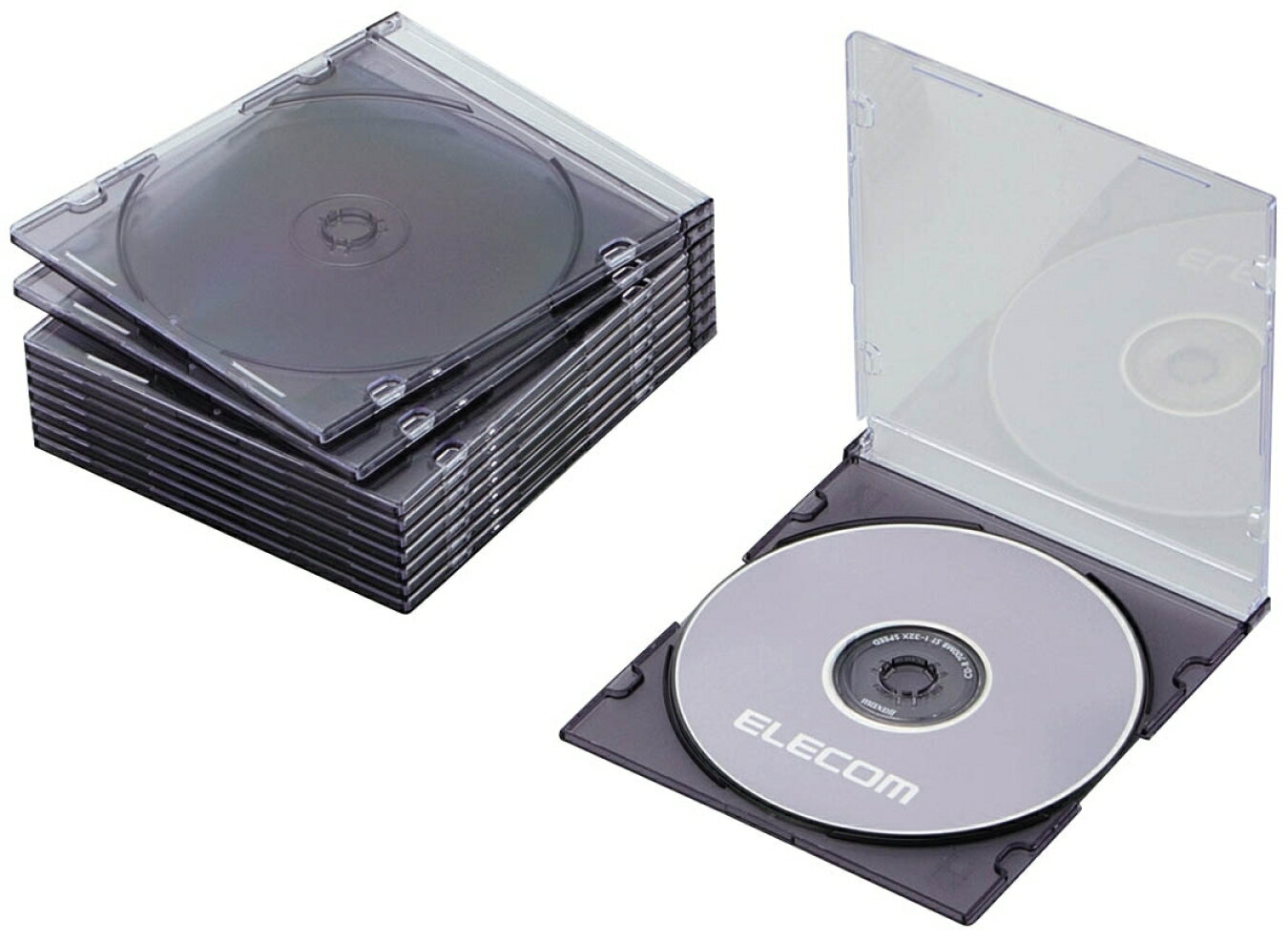 ELECOM エレコム Blu-ray/DVD/CDスリムプラケース/1枚収納/10パック/クリアブラック CCD-JSCS10CBK