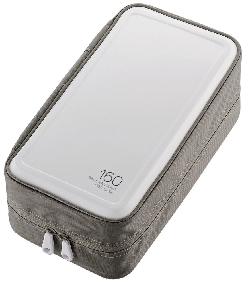 ELECOM エレコム CD/DVD/Blu-rayケース/セミハード/ファスナー付/160枚収納/ホワイト CCD-HB160WH