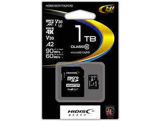 HIDISC/ハイディスク 超高速microSDXCカード 1TB CLASS10 UHS-I Speed class3, A2対応 HDMCSDX1TA2V30