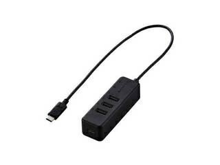 ELECOM 쥳 USB PDб USB Type-C HUB (USB2.0)֥ 30cm ֥å U2HC-T431PBK