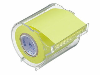 YAMATO/ヤマト メモックロールテープ(強粘着)50mm幅 蛍光紙 カッター付 レモン PRK-50CH-LE