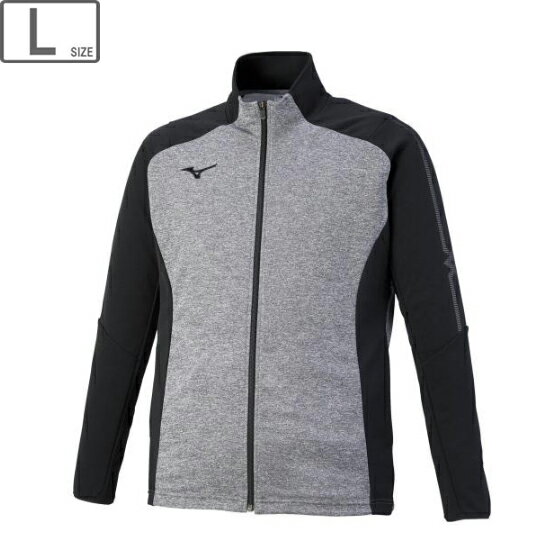 ミズノ mizuno MC-LINE ウォームアップジャケット ユニセックス L (グレー杢×ブラック×ガンメタ) 32MC0..