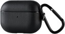 ELECOM エレコム AirPods Pro用ソフトレザーケース カラビナ付/ブラック AVA-AP2PLC2BK