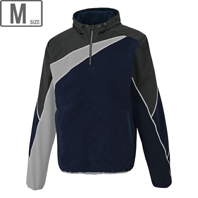 ゼット ZETT フリースハーフジップパーカー Mサイズ (ネイビー/ブラック) 野球 BOF140-2919