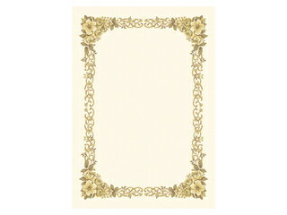 ササガワ/タカ印 洋柄賞状用紙 B4判 縦横兼用 10-272 クリーム・縦横兼用