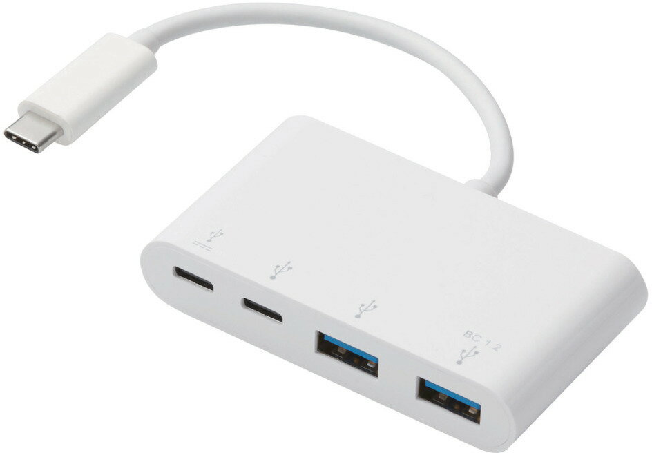 ELECOM エレコム USBHUB/USB3.1(Gen2)/PD対応/Type-Cコネクタ/バスパワー/ホワイト U3HC-A424P10WH