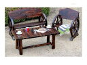 住まいスタイル 車輪ベンチ&焼杉テーブル3点セット ベンチ大×1 ベンチ小×1 テーブル×1 WBT1100-3PSET-DBR 同梱注文不可 カード払い限定 ...