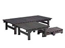 住まいスタイル デッキ縁台180×90 3点セット DE-18090-3PSET DBR ダークブラウン 同梱注文不可 カード払い限定 沖縄・北海道・離島お届け...