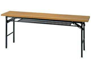 【代引不可】会議用テーブル　ハイタイプ折りたたみ　チーク色　KM1560TT