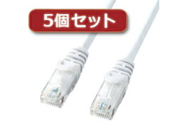 サンワサプライ 【5個セット】 サンワサプライ カテゴリ6UTPLANケーブル LA-Y6-10WX5