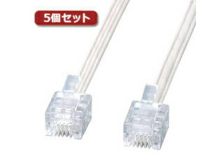 サンワサプライ 【5個セット】 サンワサプライ エコロジー電話ケーブル TEL-E4-20N2X5 サンワサプライ 【5個セット】 サンワサプライ エコロジー電話ケーブル TEL-E4-20N2X5