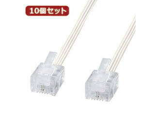 サンワサプライ 【10個セット】 サンワサプライ やわらかスリムケーブル(白) TEL-S2-20N2 TEL-S2-20N2X10 サンワサプライ 【10個セット】 サンワサプライ やわらかスリムケーブル(白) TEL-S2-20N2 TEL-S2-20N2X10
