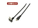 変換名人 変換名人 【10個セット】 USB A(下L)→micro100cmケーブル USBADL-MC/CA100X10