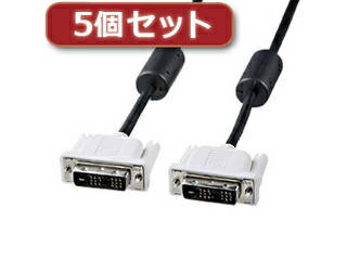 KC-DVI-3SLX5DVI(29pinまたは24pin)ポートを持つパソコンとDVI(29pinまたは24pin)ポートを持つディスプレイを接続するケーブルです。DVIデジタル(シングルリンクモード)専用●スリムケーブル・コンパクトコネクタケーブル外径5.2mmの極細ケーブルを採用し、ケーブルの取り回しがスッキリ。機器の背面もスッキリと配線できるコンパクトコネクタを採用。●3重シールド構造 (TMDS信号線のみ)ケーブルの中心から「アルミシールド→アルミシールド→編組シールド」と3重のシールド処理を施し、ノイズから大切なデータを守ります。 ●ツイストペアケーブル(TMDS信号線のみ)芯線を2本ずつよりあわせたノイズに強いツイストペア線を使用しています。●ダブルフェライトコア高周波ノイズを吸収するフェライトコアをケーブル両端に装着しています。●金メッキpin錆にも強く経年変化による信号劣化の心配がない金メッキ処理を施しています●PC99ケーブルインテル社とマイクロソフト社が共同で作成したパソコンの規格に基づくケーブルです。パソコンと周辺機器を正しく接続するためにコネクタが色分けされています。※DVIアナログモード及びDVIデュアルリンクモードには対応していません。※変換アダプタを使用してもミニD-sub15pinの機器と接続することはできません。■カラー:ブラック (DVIコネクタはホワイト/PC99規格適合) ■ケーブル長:3m■ケーブル直径:5.2mm■コネクタ形状:DVI24pinオス(DVI-D)インチネジ(4-40)-DVI24pinオス(DVI-D)インチネジ(4-40)■線材規格:UL20276■対応機種パソコン:各社パソコン　DVI-I(29pin)・DVI-D(24pin)コネクタを持つ機種ディスプレイ:DVI-I(29pin)・DVI-D(24pin)コネクタを持つディスプレイ、液晶プロジェクタ、液晶テレビ※DVIアナログモード及びDVIデュアルリンクモードには対応していません。※変換アダプタを使用してもミニD-sub15pinの機器と接続することはできません。■対応解像度の例1920 ×1200(WUXGA)・1920 ×1080(HDTV/フルHD)・1600 ×1200(UXGA) ・1280 ×1024(SXGA)など最大1920×1200dpiの解像度まで対応KCDVI3SL　