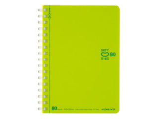 KOKUYO/コクヨ ソフトリングドットB罫80枚A6黄緑 ス-SV358BT-LG