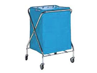 大　664×646×H915mm容量：236L　重量：9.3kg　積載荷重：250kg材質：本体／スチールパイプ（クロームメッキ）、袋／ナイロン100％キャスター：オレフィン系エラストマー製 φ75mm（自在×4）◆タオル・シーツなどの運搬に便利です。◆折りたたみ式◆袋の色は全8色あります。色ごとに分別できるカラー分別など、多種多様な分別に対応できます。4353000　