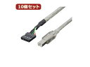 変換名人 変換名人 【10個セット】 アンテナ 4Cケーブル 1.0m + L型 F4-100X10