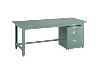 【組立・輸送等の都合で納期に1週間以上かかります】 TRUSCO/トラスコ中山 【代引不可】GWS型作業台 1500X750XH740 3段キャビネット付 GWS-1575UDC111