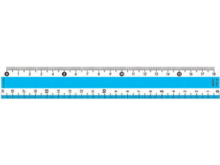 マンモス Mカラー直線定規18cm ブル