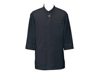 アゼック和風コートシャツ・シングル　SLB910－4ブラック　LL