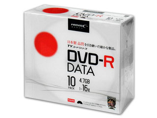 HIDISC/ハイディスク 【TYコードシリーズ】DVD-R データ用 16倍速 4.7GB 5mmスリム 10枚 TYDR47JNP10SC