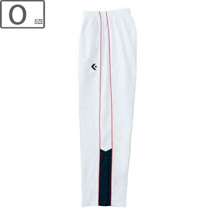 CONVERSE コンバース 【メンズ】ウォームアップパンツ 裾ボタン仕様【ホワイト×ネイビー】【Oサイズ】CB162502P-1129 撥水 透湿 CONVERSE コンバース 【メンズ】ウォームアップパンツ 裾ボタン仕様【ホワイト×ネイビー】【Oサイズ】CB162502P-1129 撥水 透湿