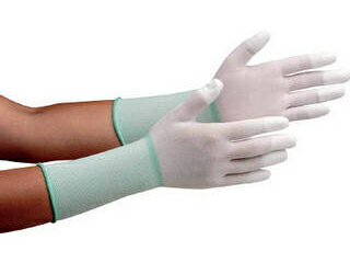 MIDORI ANZEN ミドリ安全 低発塵手袋 ロング (指先コート)10双入 SSサイズ MCG-501N-LONG-SS