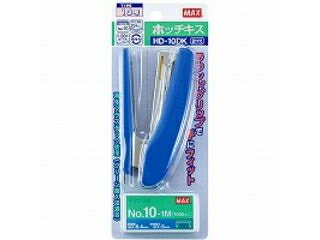 【メール便対応可4個まで】 【収容量】とじ枚数：PPC用紙約20枚、針装てん数：100　環境に、人にやさしく生まれ変わったニュー10D・針1000本付き■とじ奥行：最大58mm　■ブリスタパック入 商品情報 入数1台 HD10DKブルーN　